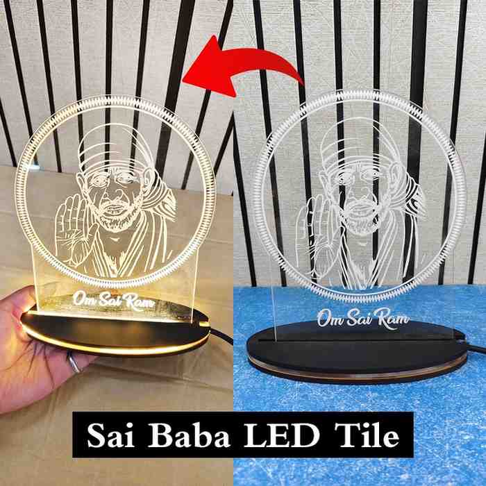 Sai Baba Ji Led Tile Frame